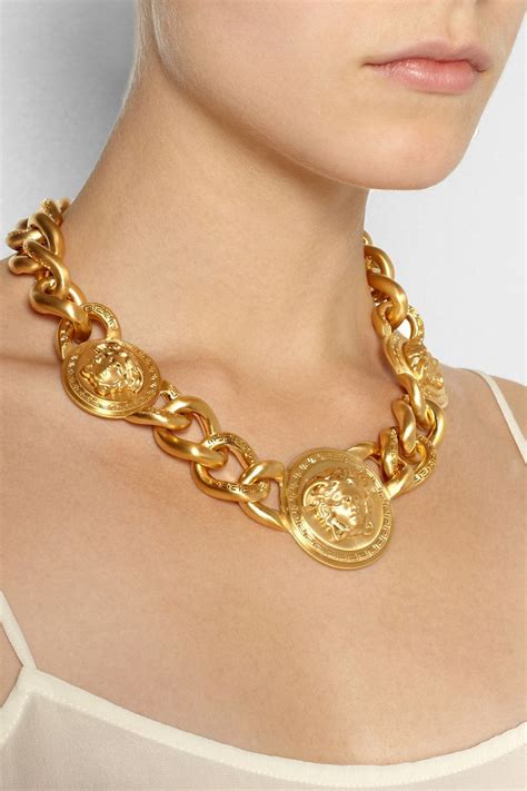 versace 18k gold necklace|versace necklace real gold.